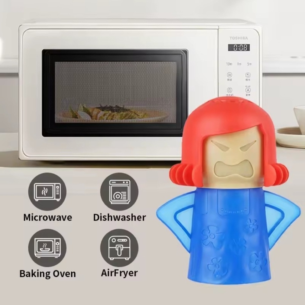 Angry Silicone Microwave Cleaner - Red & Blue Steam Cleaner - New
